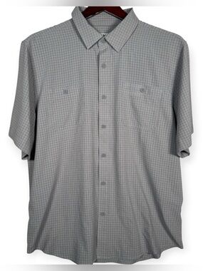 Orvis Shirt Men’s XL Gray Plaid Short Sleeve Button Up UPF 30 Quick-Dry